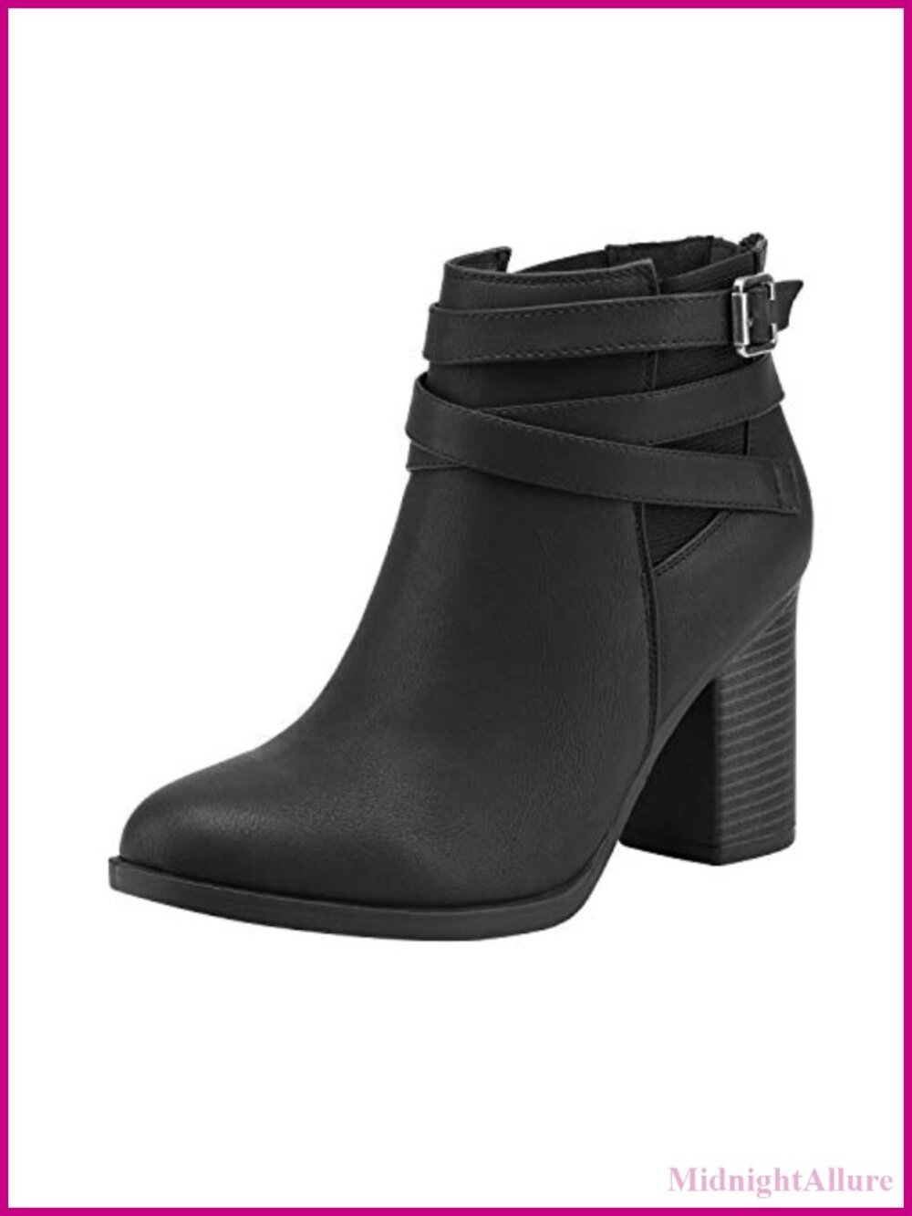 Women's Faux Suede Chunky Heel Ankle Booties Zip Up Dress Boots